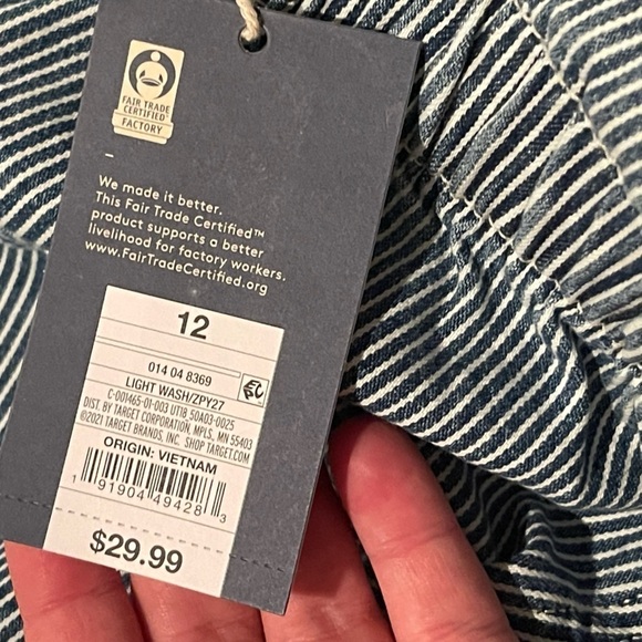 Universal thread nwt striped light wash paper bag waist jeans - Picture 4 of 11